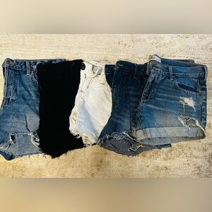Size 28 denim shorts from top shop, jolt, hollister and free people